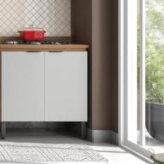 Imagem de Balcão para Cozinha 80cm 2 Portas Firenze Amêndola Touch/nude Prime Tx