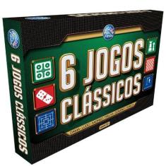 Imagem de Jogo Tabuleiro 6 Em 1 Xadrez Dama Ludo Trilha Domino Forca - Pais E Fi