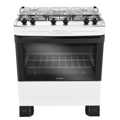 Imagem de Fogão 5 Bocas a Gás Mueller MFI5BF Mesa Inox e Acendimento Automático Tripla Chama Branco Bivolt
