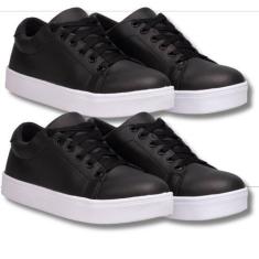 Imagem de Kit De Tênis Feminino Casuais Preto Para Um Estilo Descontraído E Conf