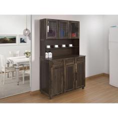 Imagem de Armário para Cozinha 6 Portas 3 Gavetas Salvador Imbuia Marroml