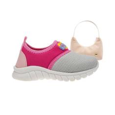 Imagem de Tênis Feminino Infantil Tam 20 ao 27 - Tênis Basic Girl + Bolsa - sapa