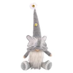 Imagem de Eforcase Gnomo de Natal, gnomo, feito à mão, de pelúcia, Natal, Ação de Graças, decoração de casa, estatueta de gnomos feitos à mão com laço de flores, bandeja em camadas, decoração de anão, gnomo