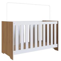 Imagem de Berço 3 em 1 com Colchão Nogal com Branco Completa Móveis