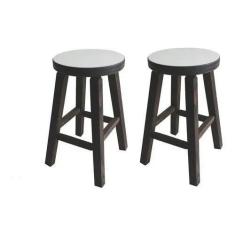 Imagem de kit 2 Banqueta Média Hardman Padrão Nogueira  Assento Redondo MDF Bran