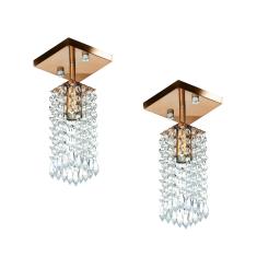 Imagem de Kit 2 Lustre Clearcrillic Cristal Acrílico Quadrado Cobre