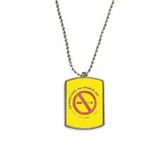 Imagem de DIYthinker Logo Stop Smoking Colar de aço inoxidável com pingente de placa de cachorro