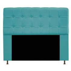 Imagem de Cabeceira Estofada Mel 160 Cm Queen Size Com Botonê Suede  Turquesa - Adj Decor