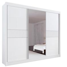 Imagem de Guarda Roupa 3 portas Ripado Mdf Branco
