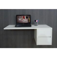Imagem de Escrivaninha Suspensa Mesa para Computador ou Notebook Escritório Branco