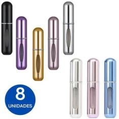 Imagem de Kit 8 Mini Frasco Spray Porta Perfume 5ml Para Viagem Mala Bolsa - Min