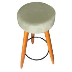 Imagem de Kit 09 Banqueta Alta Flora Pés Palito em Madeira Caramelo para  Bar Bi