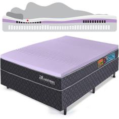 Imagem de Cama Box king Colchão Molas Ensacadas Com Pillow de Tecnologia Tridimensional Ortopédica Relax BF Colchões 193x203x57cm