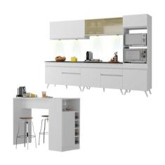Imagem de Armário de Cozinha Completa com Bancada Americana Veneza Multimóveis Mp2199 Branco