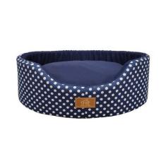 Imagem de Cama Fábrica Pet Oval Unic Azul Para Cães E Gatos - Tamanho M