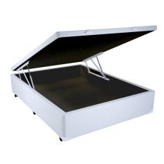 Imagem de Cama Box Casal com Baú Sonnoforte Corino Branco - 128x188