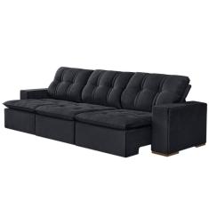 Imagem de Sofá Vic Retrátil E Reclinável 2 Modulos De 1,00 E Braço De 0,25 Cm Total 2,50 Veludo Preto