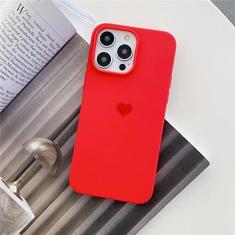 Imagem de Capa de telefone de silicone doce colorida fofa coração para iPhone 13 12 11 14 Pro Max Mini XR XS X 7 8 Plus SE 6 Capa traseira em TPU macio, vermelho, para iPhone 14 Plus