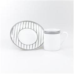 Imagem de Xícara Café Com Pires 80 ml Porcelana Schmidt - Dec. Aline