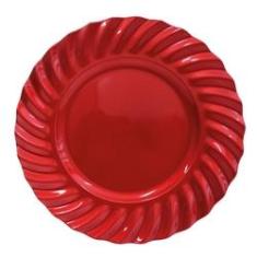 Imagem de Sousplat Redondo Waves Vermelho em Polipropileno 33 cm Mesa Posta Chique
