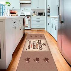 Imagem de Tapete Passadeira de Cozinha Better Coffee Antiderr-60 x 200
