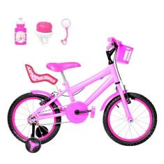 Imagem de Bicicleta Infantil Aro 16 Alumínio E Cadeirinha Rosa E Pink