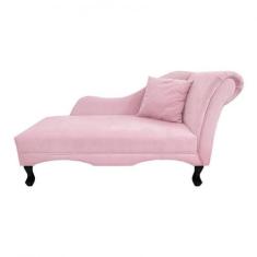 Imagem de Recamier Estofado Decorativo Olívia Esquerdo De Quem Senta Suede Rosa