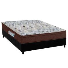 Imagem de Cama Box Viúva: Colchão Espuma Ortobom D45/Ep Fort Tech Iso 150 Mega Firme + Base Black(128X188)