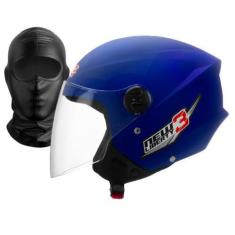 Imagem de Capacete Aberto Original Pro Tork New Liberty Three 3 + Balaclava, Azu