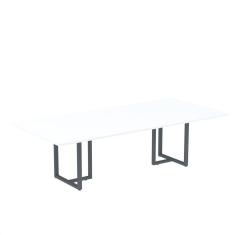 Imagem de Mesa de Reunião Retangular 200x90cm Mr2000p25tub Branco/Grafito