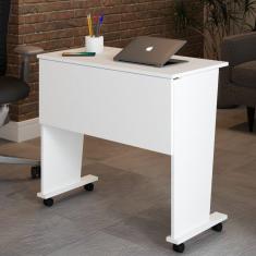 Imagem de Mesa Escrivaninha Dobrável Alpes com Rodízio Branco - Panorama Móveis