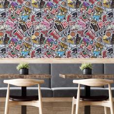 Imagem de Papel de Parede Adesivo Pop Art Colorida N05020 Rolo de 0,58x3,00