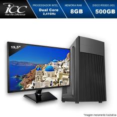 Imagem de Computador Desktop ICC IV1881SM19 Intel Dual Core 2.41ghz 8GB HD 500GB USB 3.0 HDMI FULL HD Monitor LED 19,5"