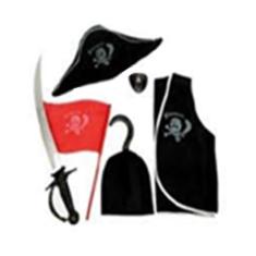 Imagem de Fantasia De Pirata Infantil Kit c/ 6 Pçs Carnaval Festas