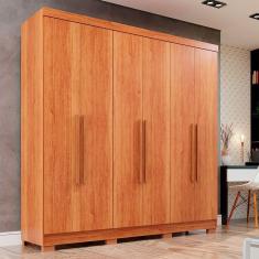 Imagem de Guarda-roupa Casal Com Pé 6 Portas 2 Gavetas Recife Sallêto Cinamomo