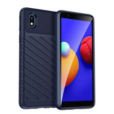 Imagem de Capas para Samsung Galaxy A01 Core.Caso básico,Botão de pressão flexível / 360 ° Proteção completa,Sensação arenácea
