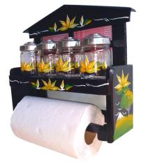 Imagem de Armário nicho para cozinha com vidros para tempero Porta condimento