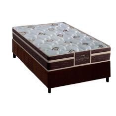 Imagem de Conjunto Box Solteiro: Colchão Anatômico Probel D33 Firmepedic ProDormir Advanced Tech1500 Plus Brown + Base crc Suede Brown (78x188)