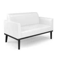 Imagem de Sofá Namoradeira Base De Madeira Fixa Preto Marisa Corano D03 - D\'rossi Cor Branco