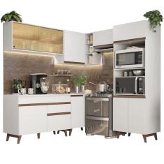 Imagem de Armário Cozinha Completa de Canto Reims com Balcão Branco