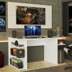 Imagem de Mesa para Computador Gamer e Painel para TV até 50 Madesa - Branco