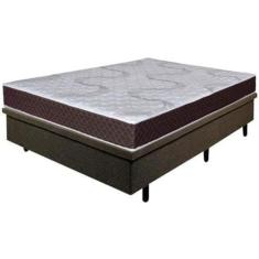 Imagem de Colchão Casal Umaflex Orleans com Molas Ensacadas + Base Box MGA Lift Cotton com Baú e Pistão à Gás 59x138x188cm - Marrom/Branco