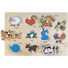 Imagem de Quebra-Cabeça Encaixe Divertido Educativo com Pinos Animais