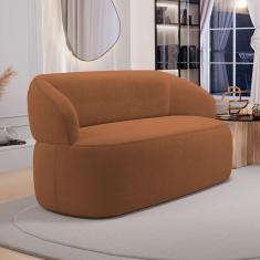 Imagem de Sofá Orgânico 03 Lugares Living Glee 170cm Bouclê Terracota - Desk Design