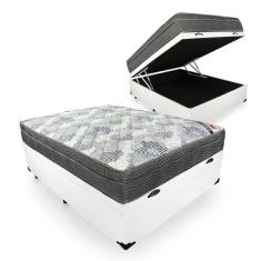 Imagem de Cama Box Com Baú Casal + Colchão De Molas Ensacadas - Ortobom - ISO SuperPocket 138x188x67cm