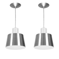 Imagem de Kit 2 Lustres Pendentes Florença De Alumínio Escovado