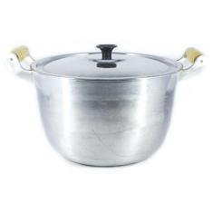 Imagem de Caldeirão Alumínio Fundido Polido Alça De Madeira 28Cm