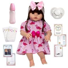Imagem de Boneca Reborn Realista Silicone Princesa Acessórios Enxoval - Cegonha