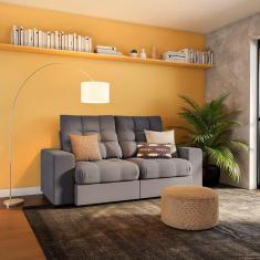 Imagem de Sofá 3 Lugares Retrátil e Reclinável Nice Suede Grafite