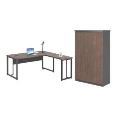 Imagem de Mesa em L e Armário Jony Freijó Preto